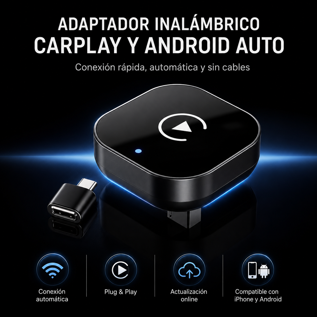 ADAPTADOR CAR PLAY Y ANDOID AUTO
