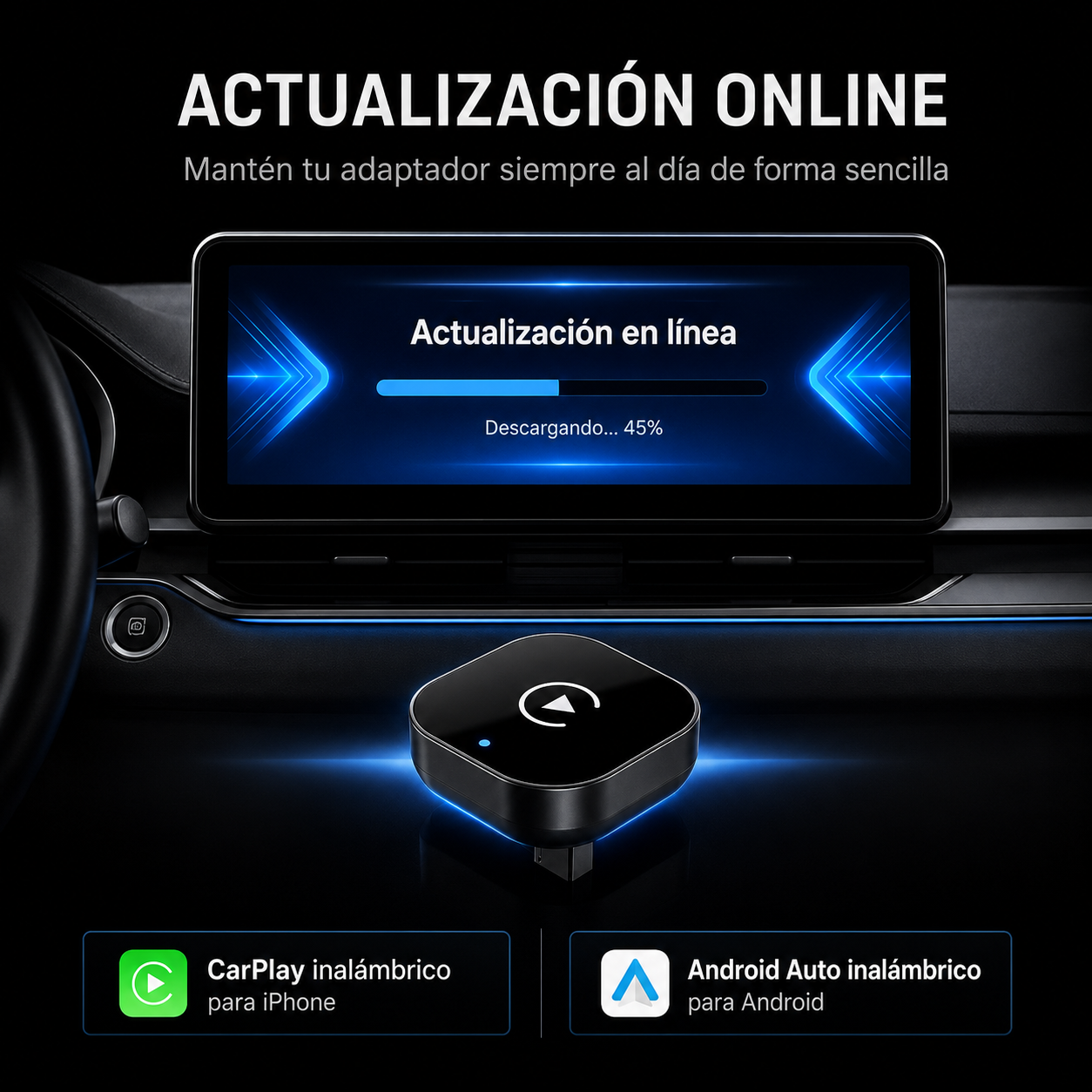 ADAPTADOR CAR PLAY Y ANDOID AUTO